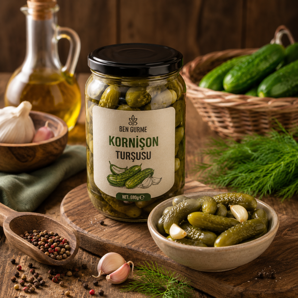 Acılı Kornişon Turşusu Antep Usulü