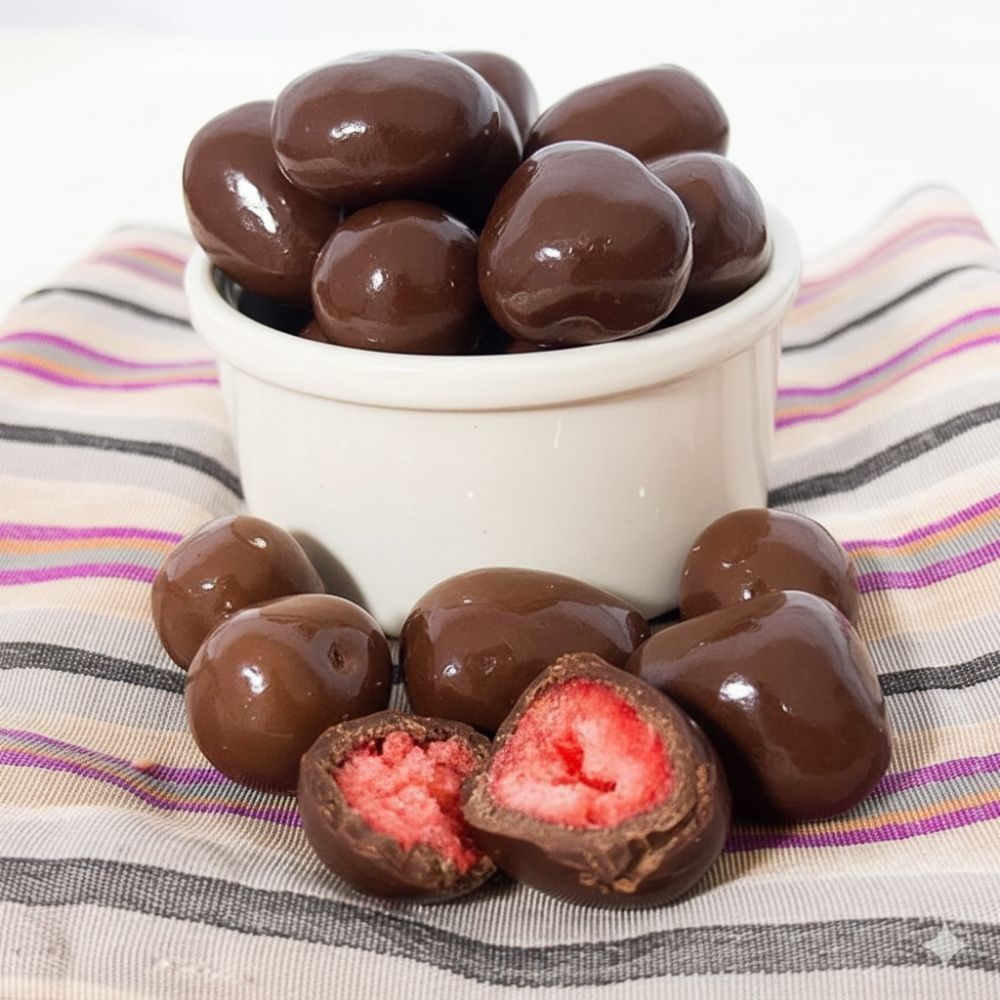 Bitter Çikolatalı Çilekli Draje