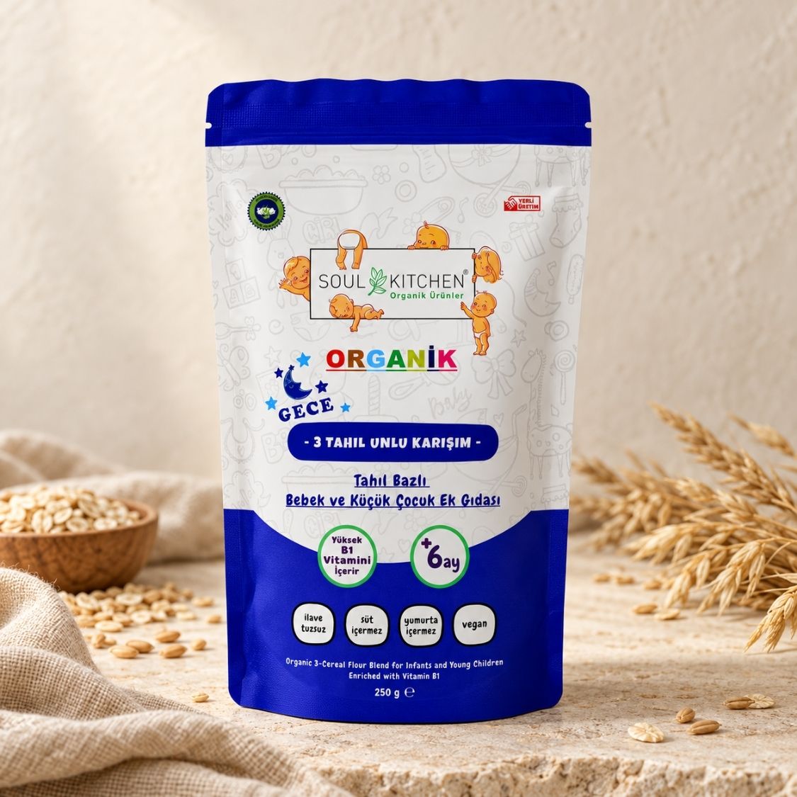 Organik 3 Tahıllı Bebek Gece Maması 250 g