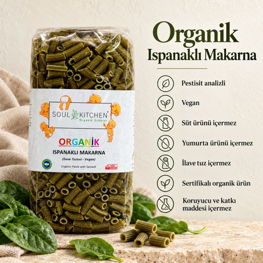 Organik Ispanaklı Makarna 330 g