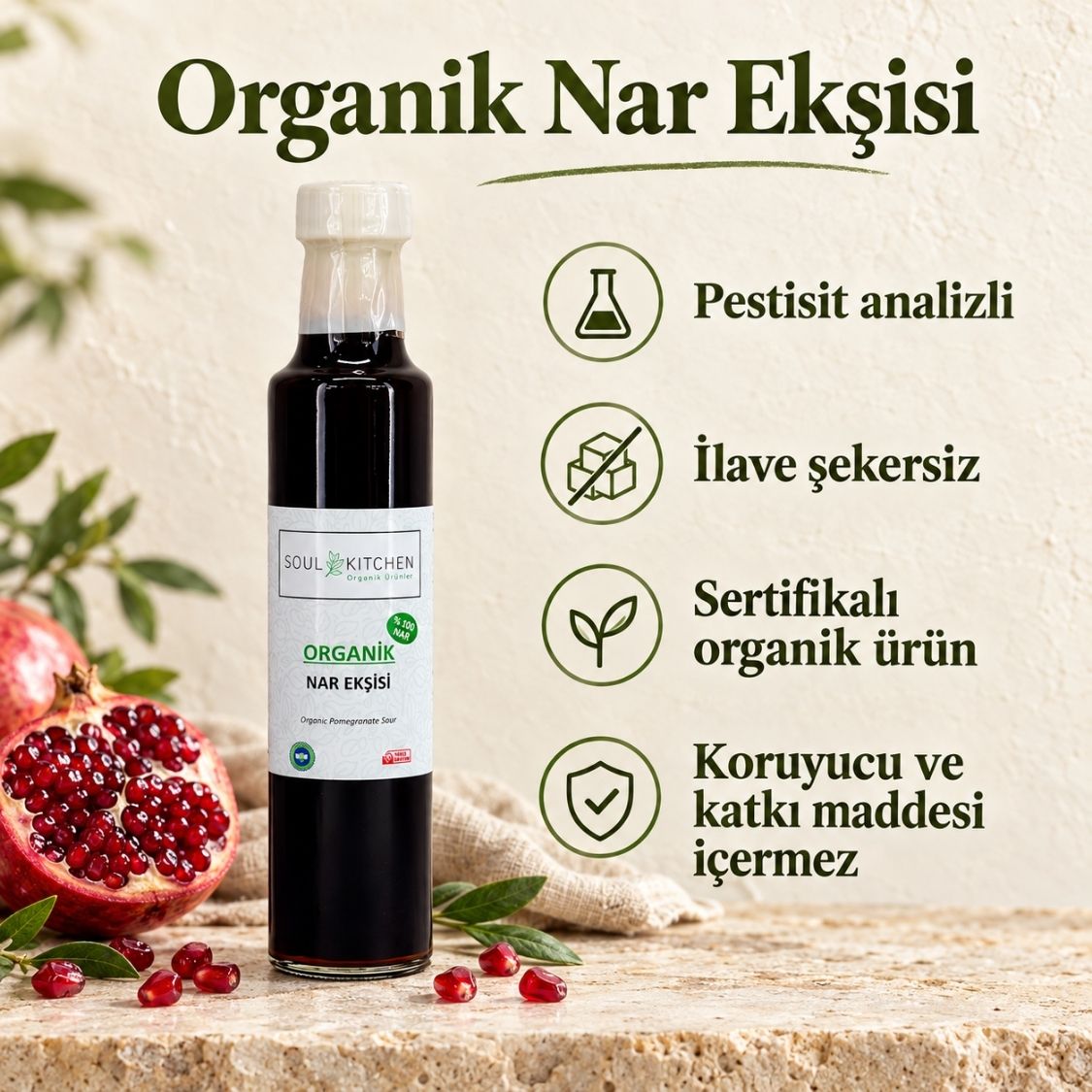 Organik Nar Ekşisi 350 g – %100 Nar