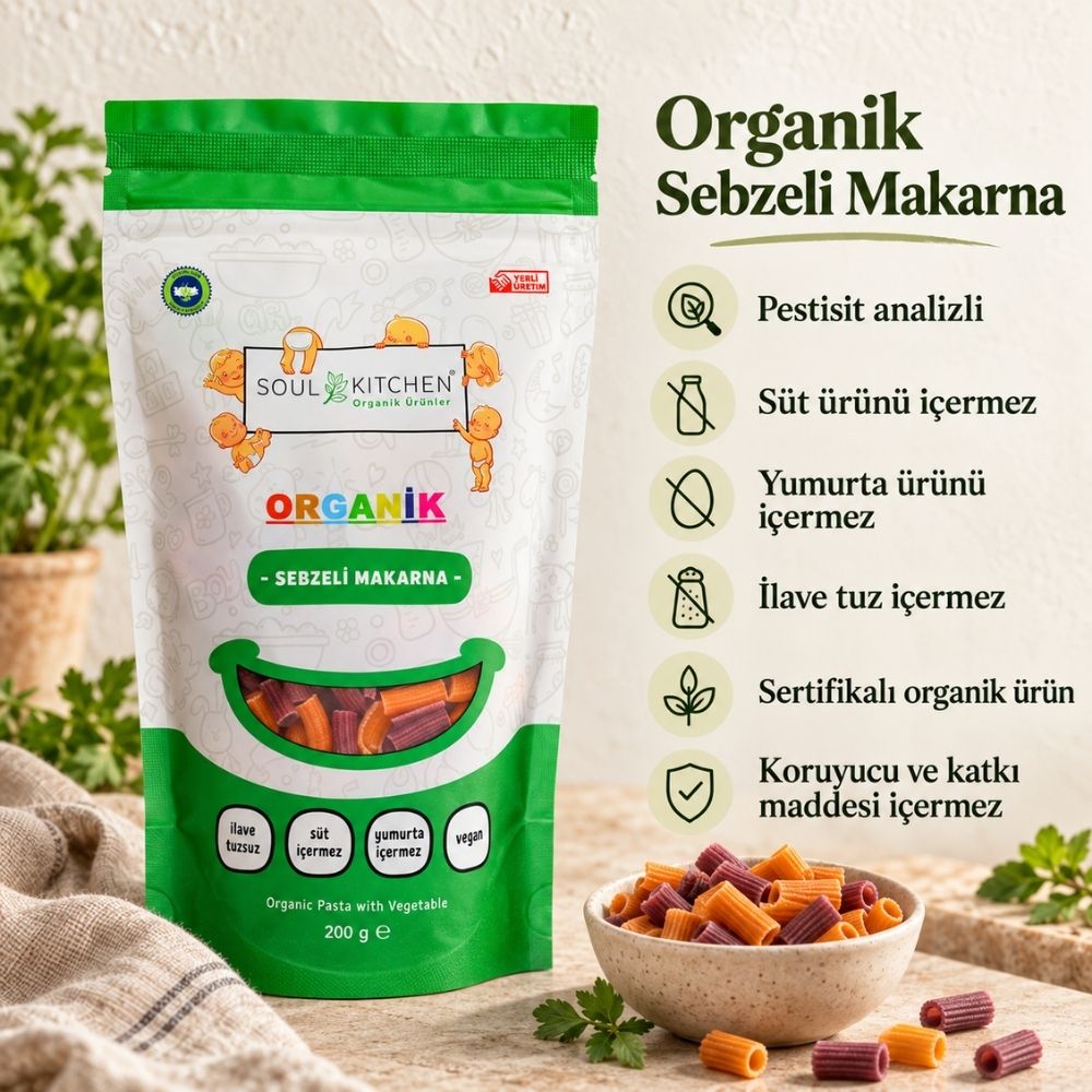 Organik Sebzeli Makarna 200 g