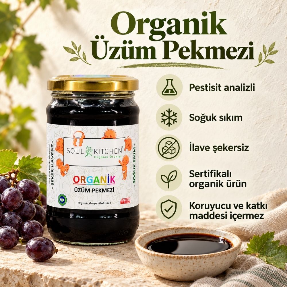 Organik Üzüm Pekmezi 380 g – İlave Şekersiz