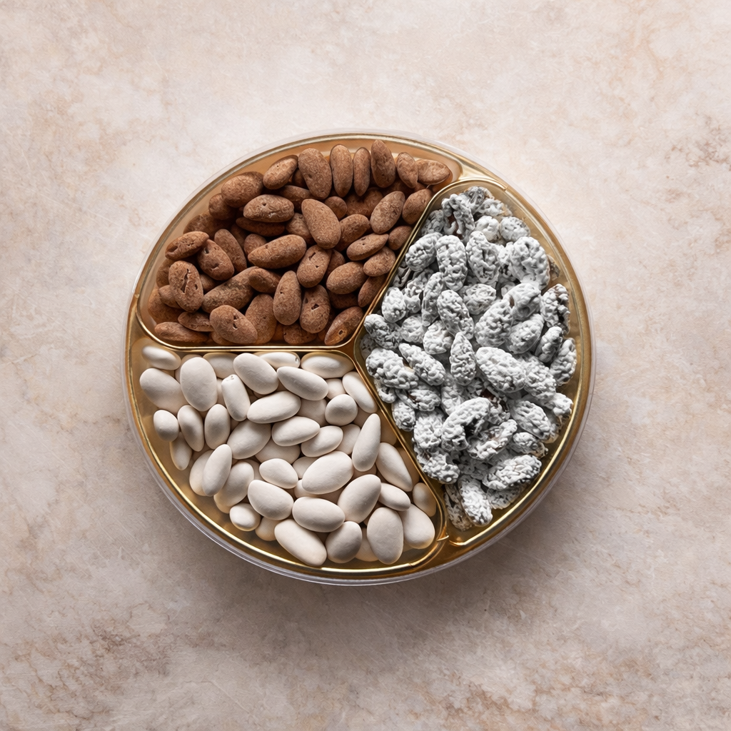 Karışık Badem Şekeri Tabağı