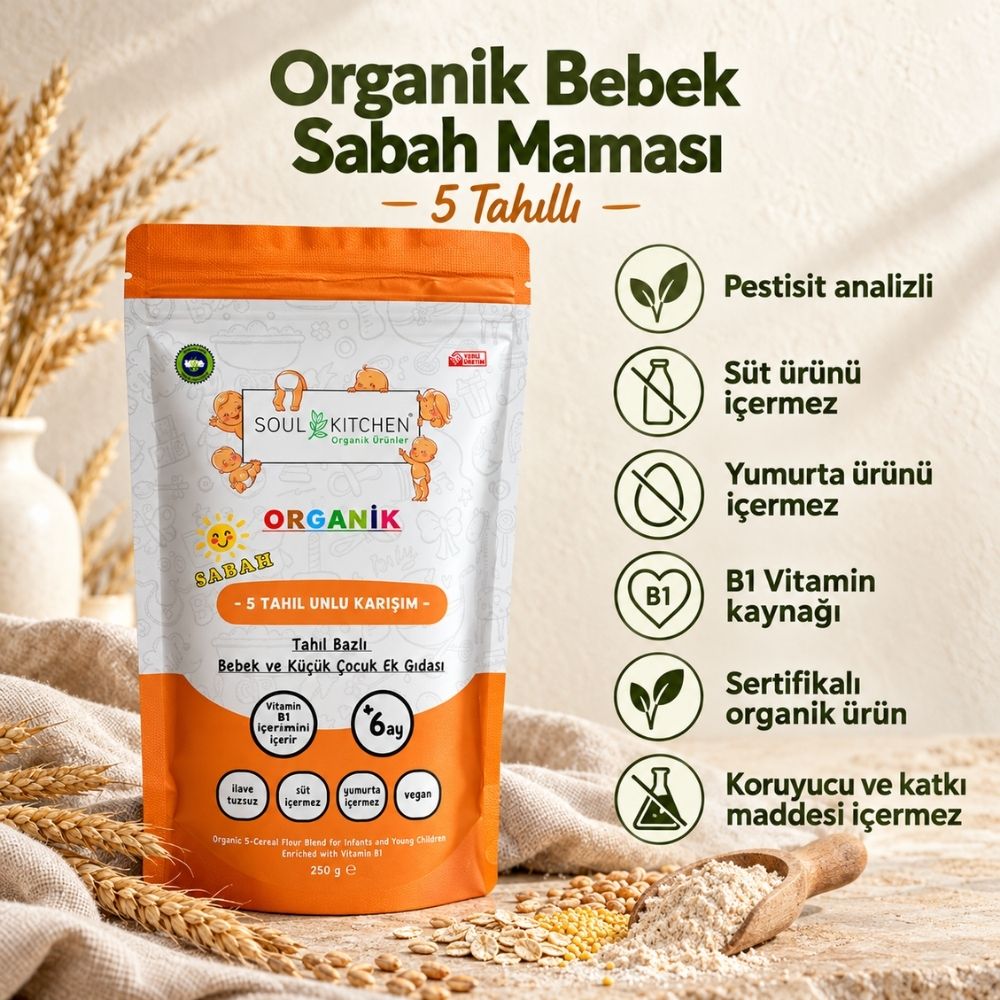 Organik 5 Tahıllı Bebek Sabah Maması 250 g